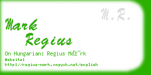 mark regius business card